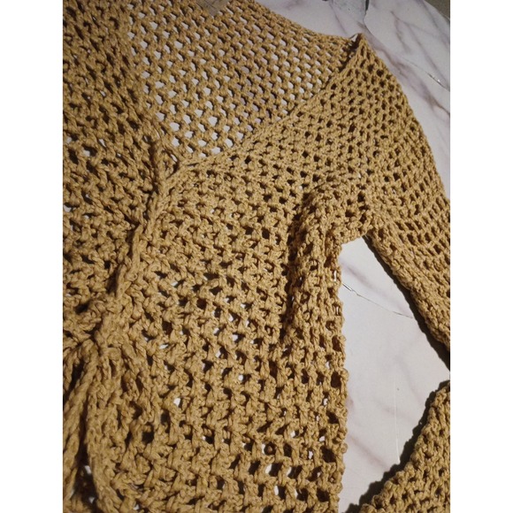 Y2K Aesthetic Fashion Nova Size L Crochet Sweater Top Boho Hippie Western Style - Picture 5 of 8